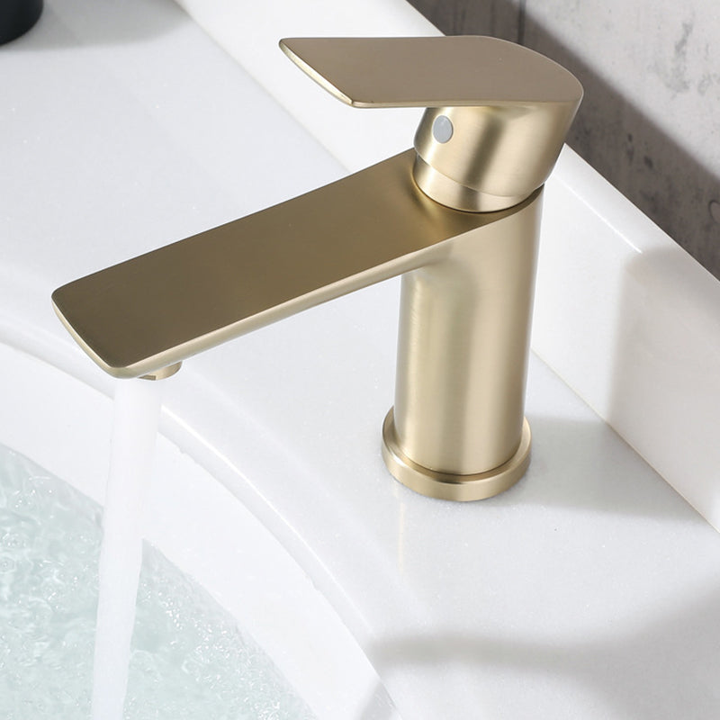 Lisslune | Modern Brass Sink Faucet Single Hole Bathroom Faucet Lever Handle Tap