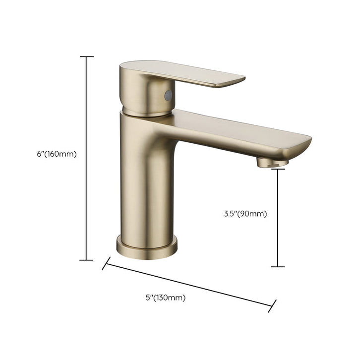 Lisslune | Modern Brass Sink Faucet Single Hole Bathroom Faucet Lever Handle Tap