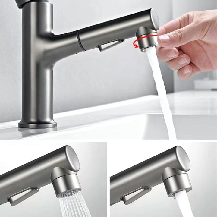 Lisslune | Vessel Sink Faucet Contemporary Pull-out Faucet with Swivel Spout