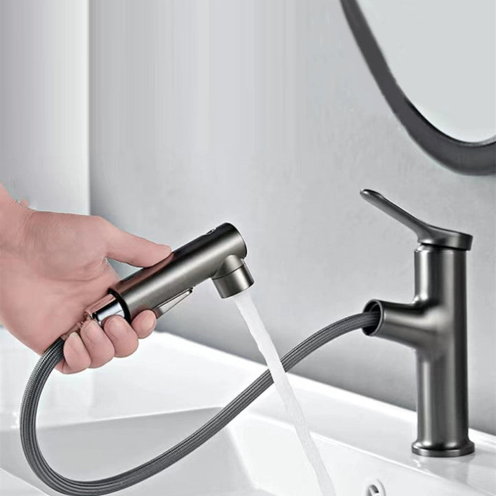 Lisslune | Vessel Sink Faucet Contemporary Pull-out Faucet with Swivel Spout