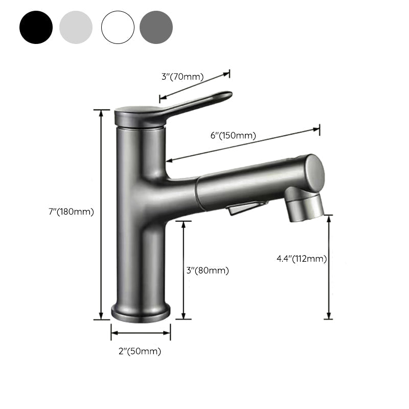Lisslune | Vessel Sink Faucet Contemporary Pull-out Tap with Swivel Spout