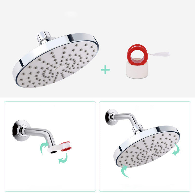 Lisslune | Round Fest Shower Head Silver Single Jet Wall Mounted Shower Head