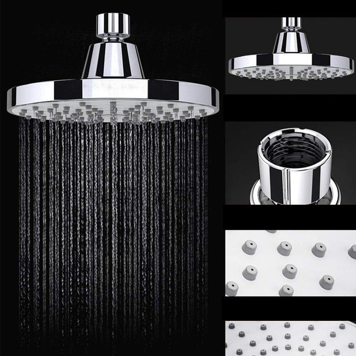 Lisslune | Round Fest Shower Head Silver Single Jet Wall Mounted Shower Head