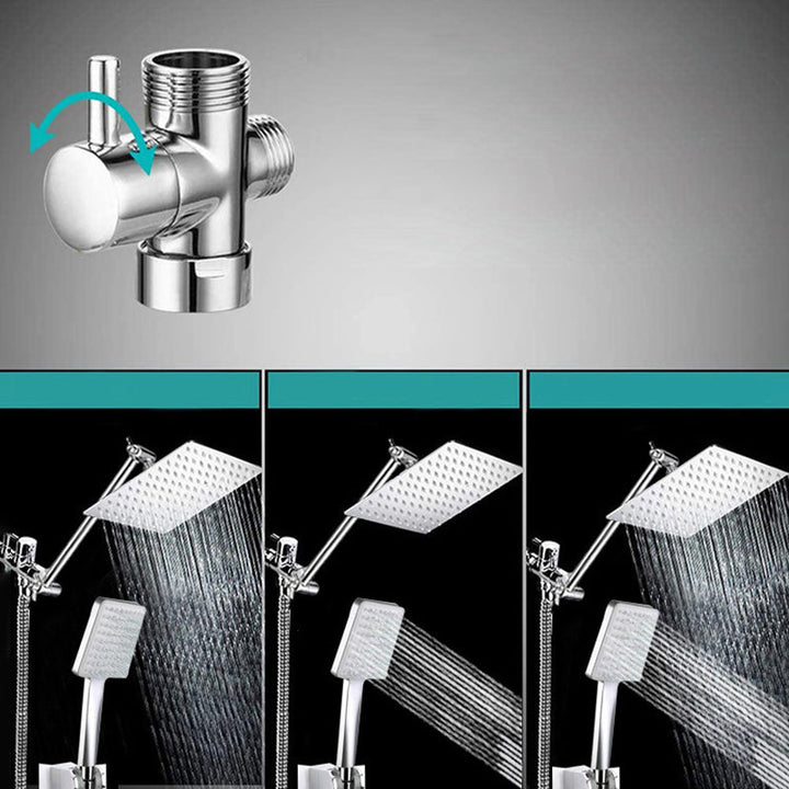 Lisslune | Contemporary Shower Combination Dual Shower Head Ceiling Mounted Metal Square Shower Head