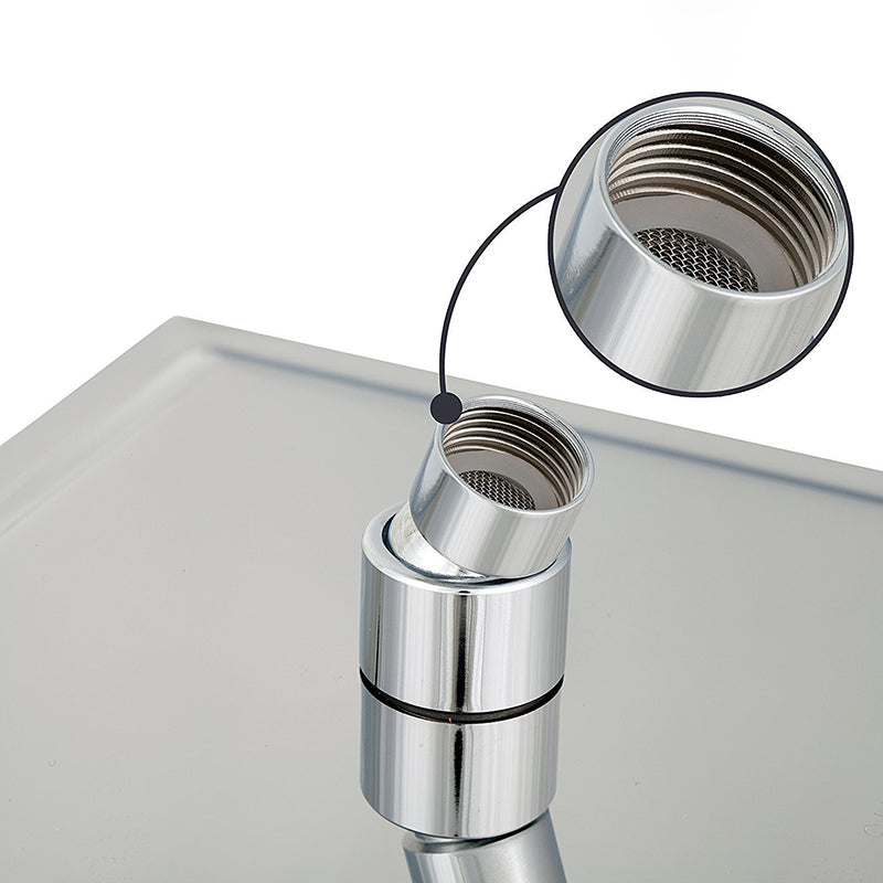 Lisslune | Contemporary Shower Combination Dual Shower Head Ceiling Mounted Metal Square Shower Head