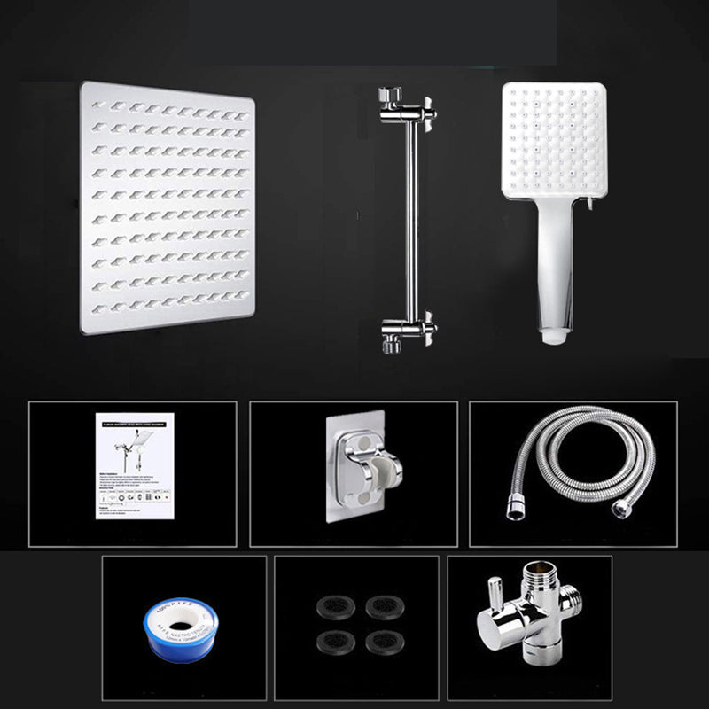 Lisslune | Contemporary Shower Combination Dual Shower Head Ceiling Mounted Metal Square Shower Head
