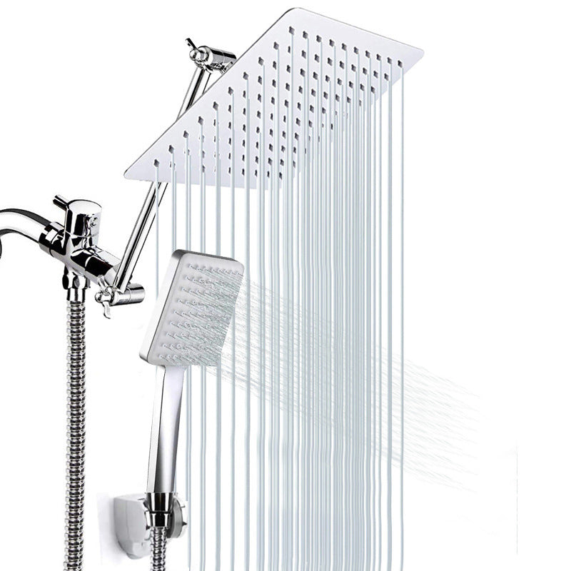 Lisslune | Contemporary Shower Combination Dual Shower Head Ceiling Mounted Metal Square Shower Head