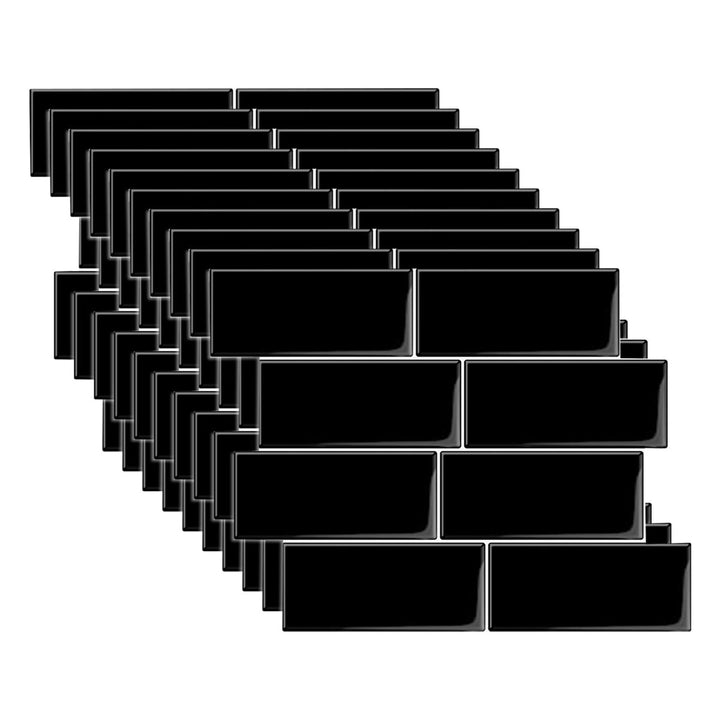 Lisslune | Peel and Stick Tiles Rectangle PVC Waterproof Peel and Stick Tiles Subway 10-Pack