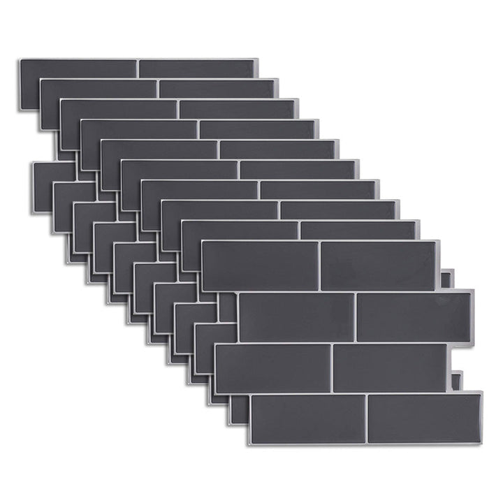 Lisslune | Peel and Stick Tiles Rectangle PVC Waterproof Peel and Stick Tiles Subway 10-Pack