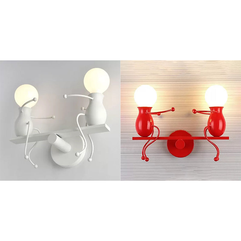 Skørter | Creative Small Wall Lamp Switch Two Lights Metal LED Wall Light for Bathroom