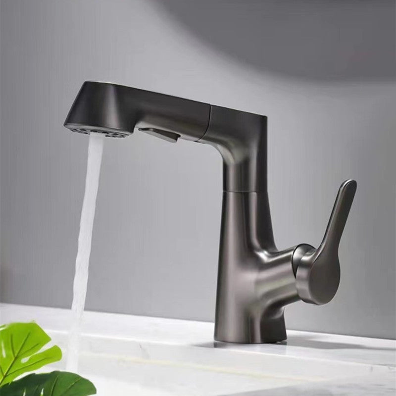 Lisslune | Centered Sink Faucet Contemporary Pull-Down Faucet with Single-Lever Operation