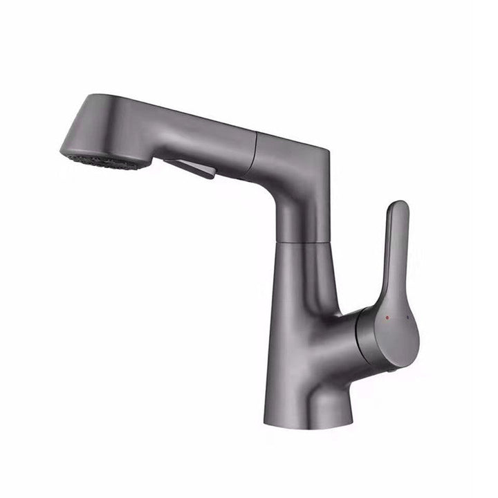 Lisslune | Centered Sink Faucet Contemporary Pull-Out Faucet with Single Handle Operation
