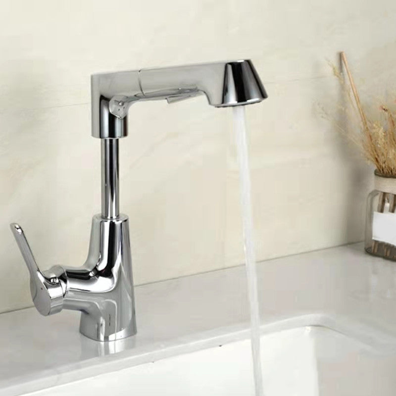 Lisslune | Centered Sink Faucet Contemporary Pull-Down Faucet with Single-Lever Operation