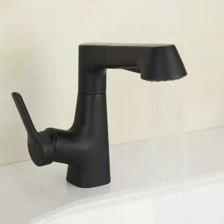 Lisslune | Centered Sink Faucet Contemporary Pull-Out Faucet with Single Handle Operation