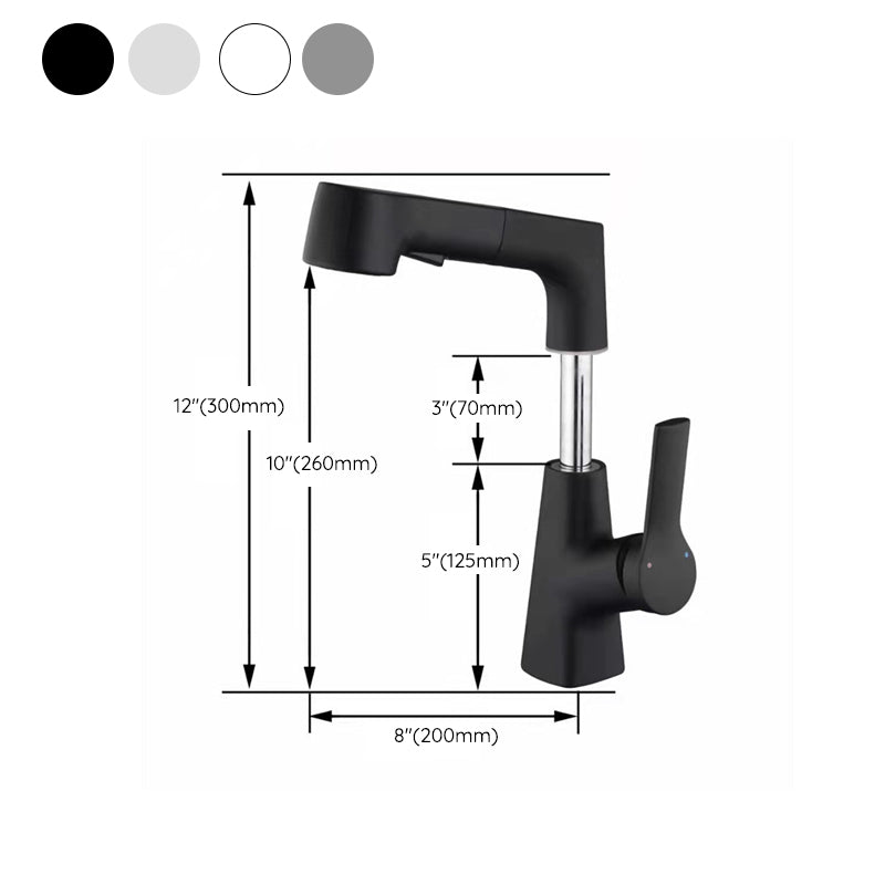 Lisslune | Centered Sink Faucet Contemporary Pull-Down Faucet with Single-Lever Operation