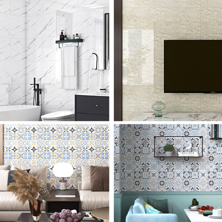 Lisslune | Bathroom Mosaic Tile Marble Print Peel and Stick Backsplash Tile