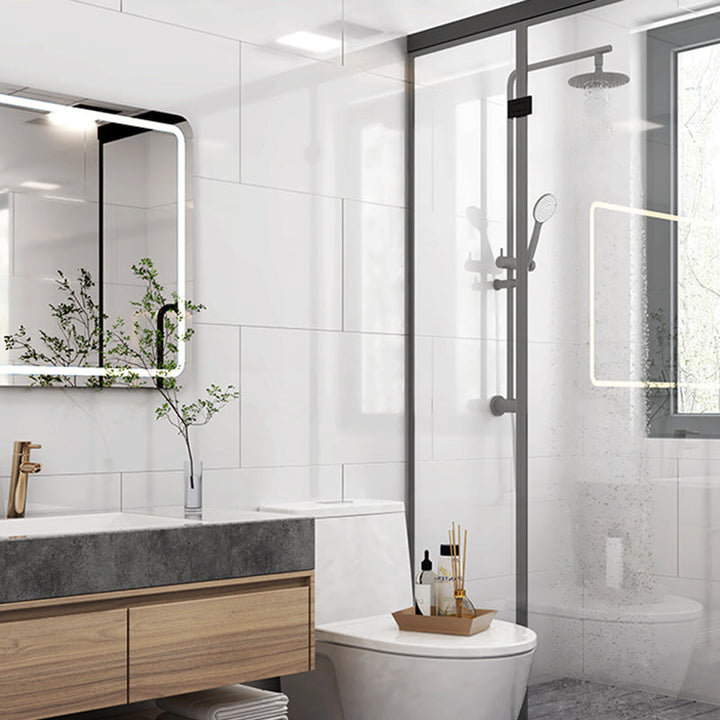Lisslune | Bathroom Mosaic Tile Marble Print Peel and Stick Backsplash Tile
