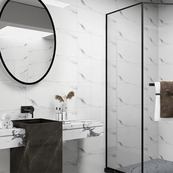 Lisslune | Bathroom Mosaic Tile Marble Print Peel and Stick Backsplash Tile