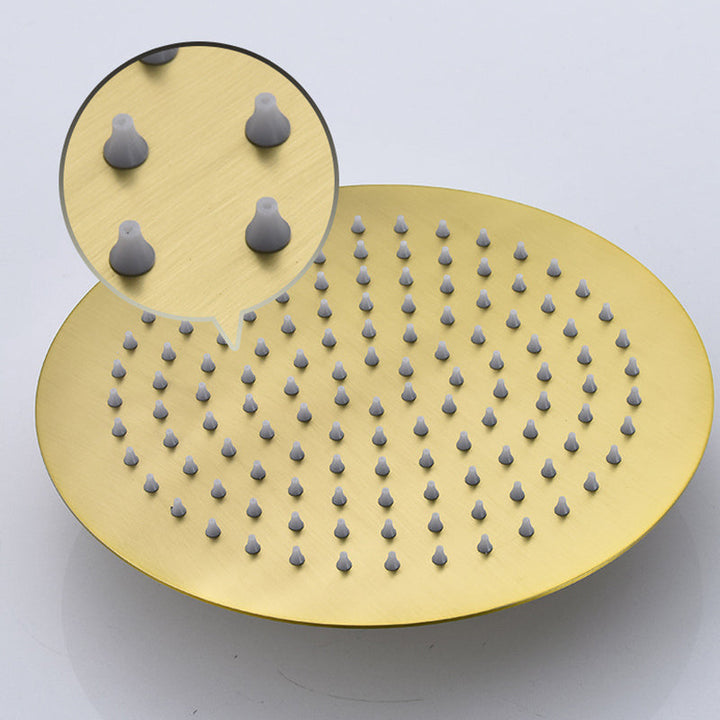 Lisslune | Polished brass round fixed shower head stainless steel wall mounted shower head