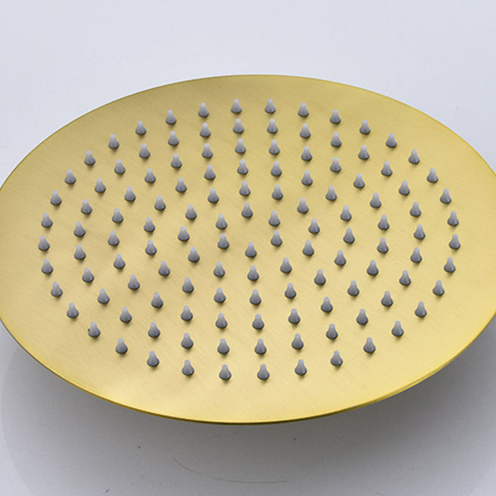 Lisslune | Polished brass round fixed shower head stainless steel wall mounted shower head