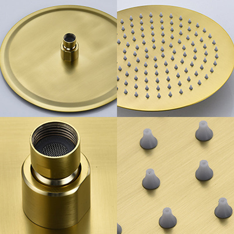 Lisslune | Polished brass round fixed shower head stainless steel wall mounted shower head