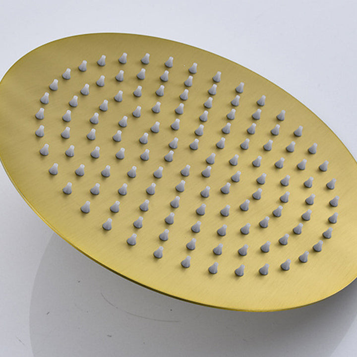 Lisslune | Polished brass round fixed shower head stainless steel wall mounted shower head