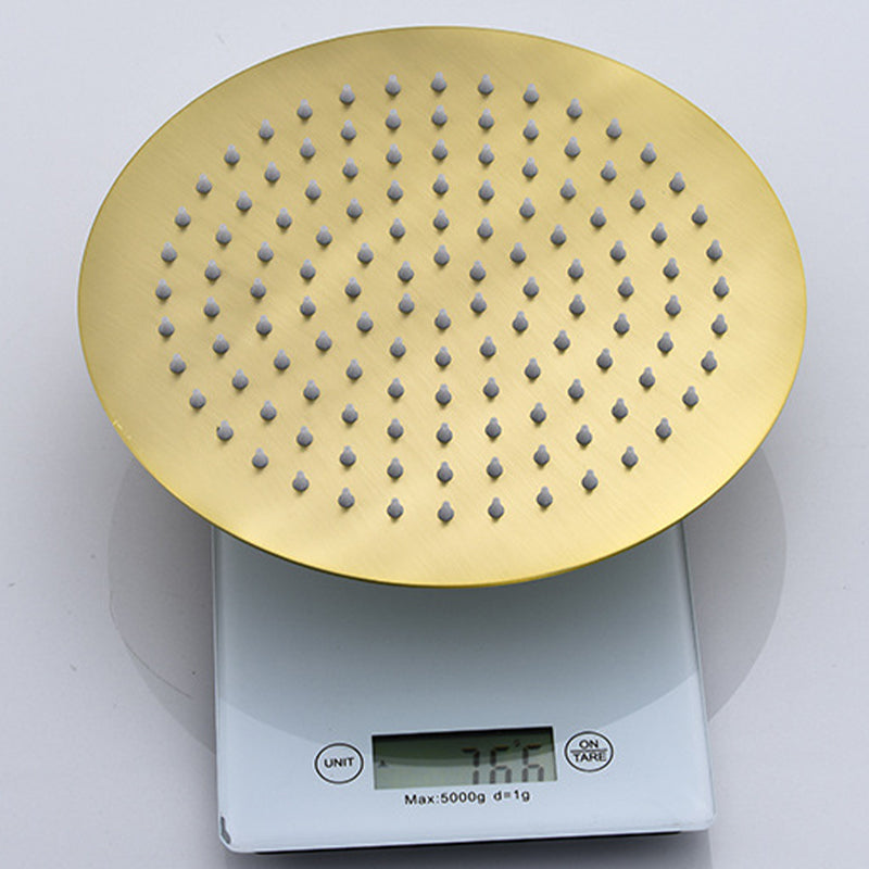 Lisslune | Polished brass round fixed shower head stainless steel wall mounted shower head