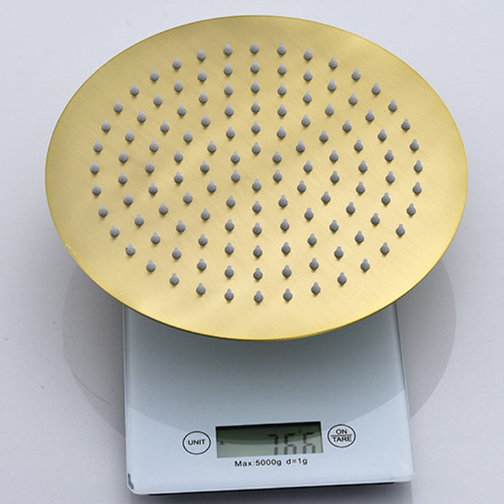 Lisslune | Polished brass round fixed shower head stainless steel wall mounted shower head