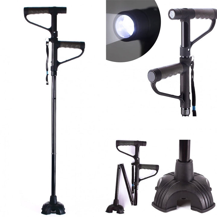 Lisslune | Non-slip Folding Walking Stick With LED Light
