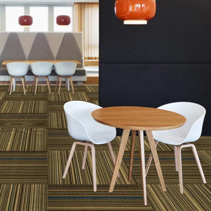 Lisslune | Dark Color Level Loop Carpet Tile Non-Slip Self-Adhesive Indoor Office Carpet Tiles