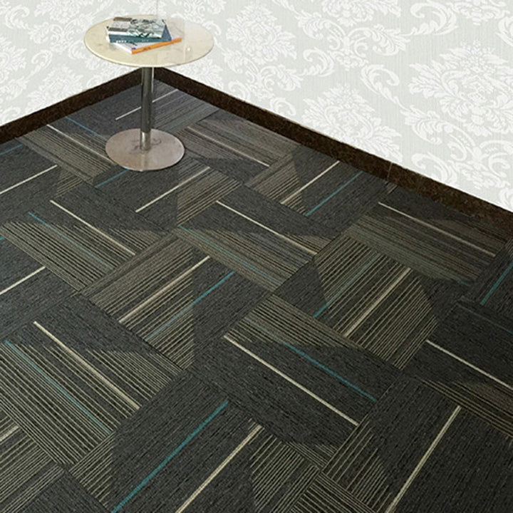 Lisslune | Dark Color Level Loop Carpet Tile Non-Slip Self-Adhesive Indoor Office Carpet Tiles