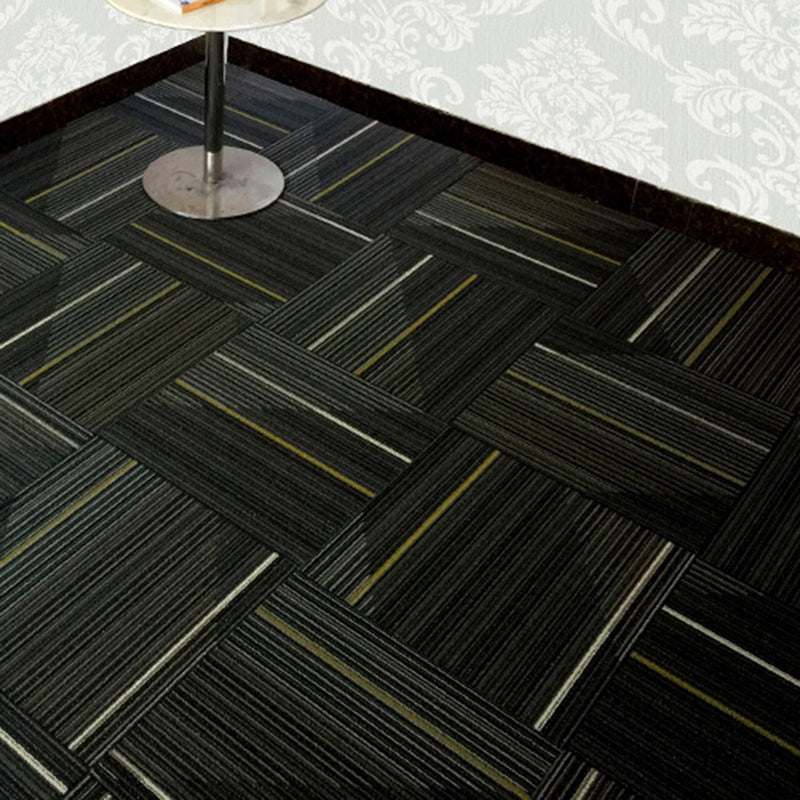 Lisslune | Dark Color Level Loop Carpet Tile Non-Slip Self-Adhesive Indoor Office Carpet Tiles