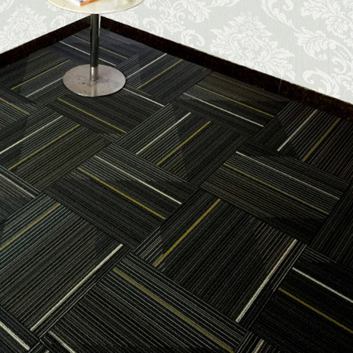 Lisslune | Dark Color Level Loop Carpet Tile Non-Slip Self-Adhesive Indoor Office Carpet Tiles