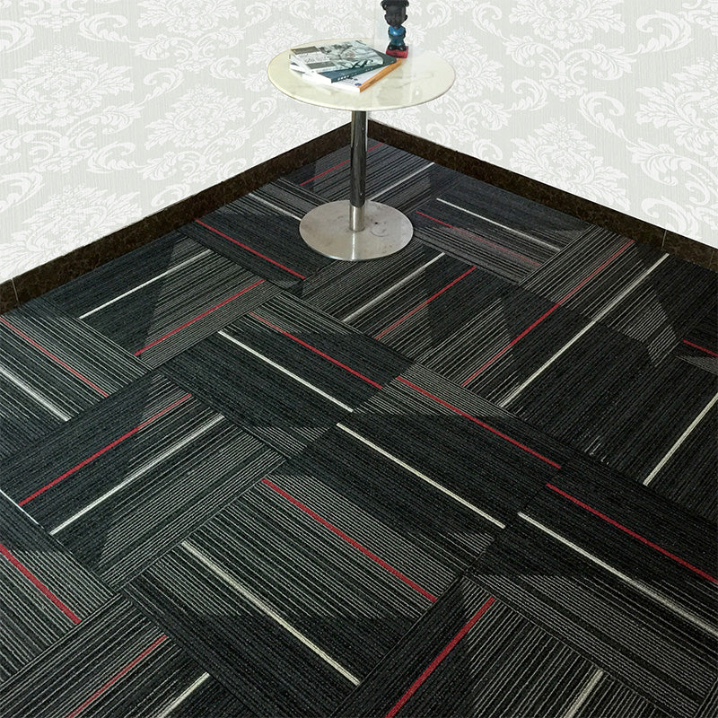 Lisslune | Dark Color Level Loop Carpet Tile Non-Slip Self-Adhesive Indoor Office Carpet Tiles