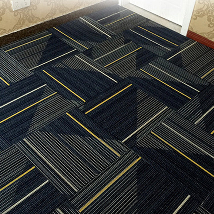 Lisslune | Dark Color Level Loop Carpet Tile Non-Slip Self-Adhesive Indoor Office Carpet Tiles