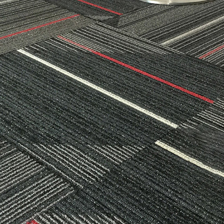Lisslune | Dark Color Level Loop Carpet Tile Non-Slip Self-Adhesive Indoor Office Carpet Tiles