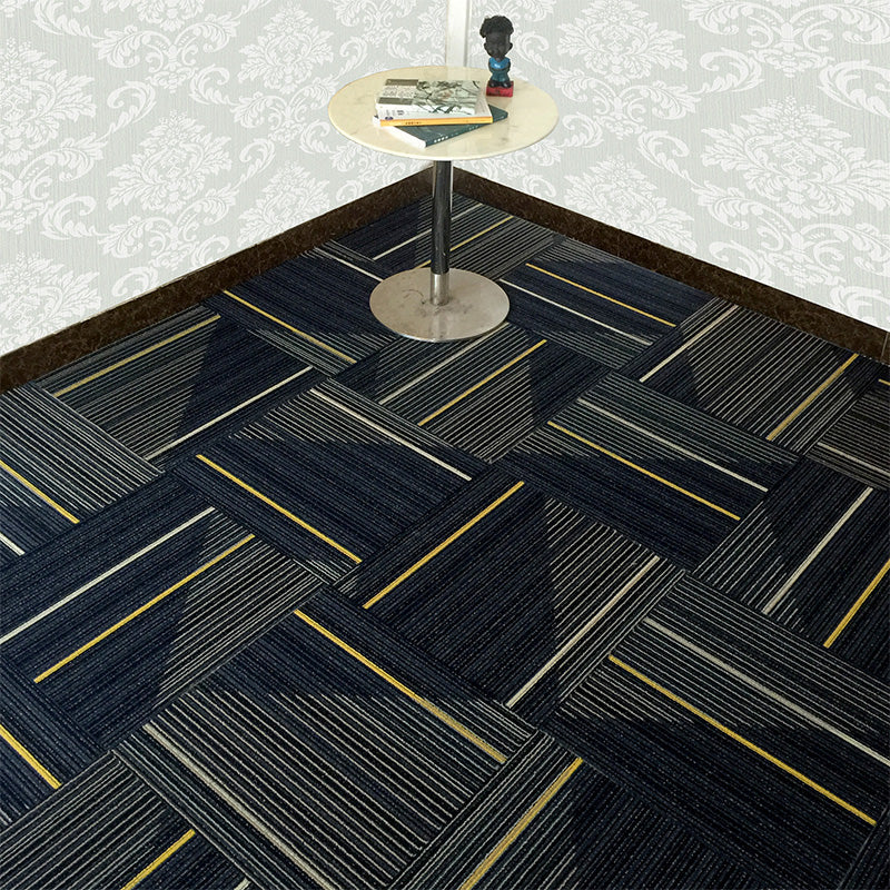 Lisslune | Dark Color Level Loop Carpet Tile Non-Slip Self-Adhesive Indoor Office Carpet Tiles