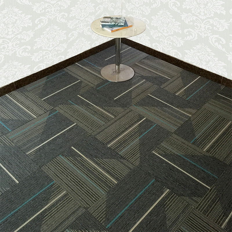 Lisslune | Dark Color Level Loop Carpet Tile Non-Slip Self-Adhesive Indoor Office Carpet Tiles