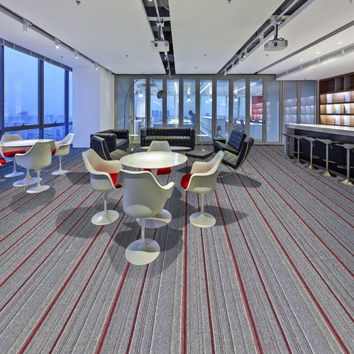 Lisslune | Dark Color Level Loop Carpet Tile Non-Slip Self-Adhesive Indoor Office Carpet Tiles