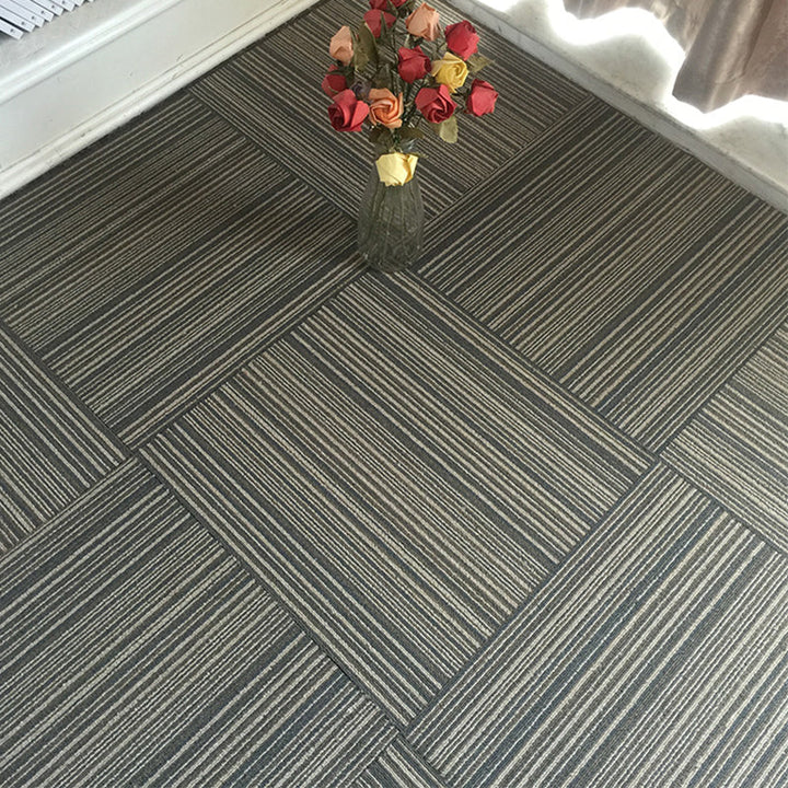 Lisslune | Dark Color Level Loop Carpet Tile Non-Slip Self-Adhesive Indoor Office Carpet Tiles