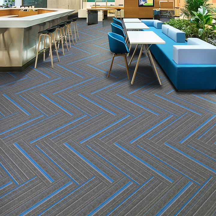 Lisslune | Dark Color Level Loop Carpet Tile Non-Slip Self-Adhesive Indoor Office Carpet Tiles