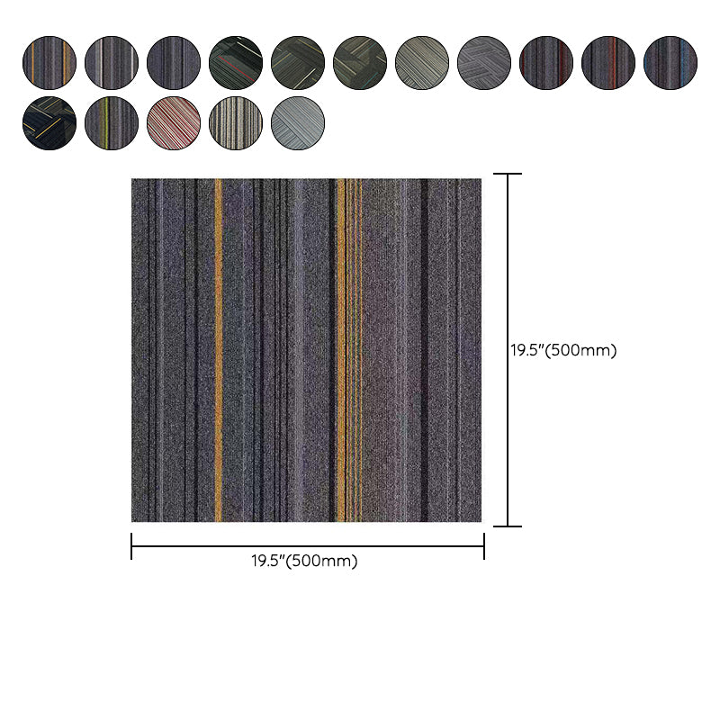 Lisslune | Dark Color Level Loop Carpet Tile Non-Slip Self-Adhesive Indoor Office Carpet Tiles