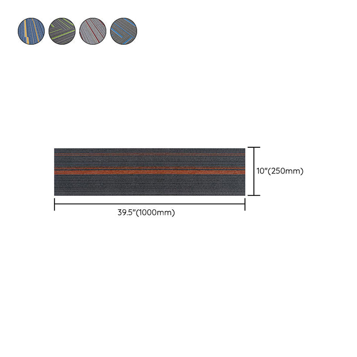 Lisslune | Dark Color Level Loop Carpet Tile Non-Slip Self-Adhesive Indoor Office Carpet Tiles