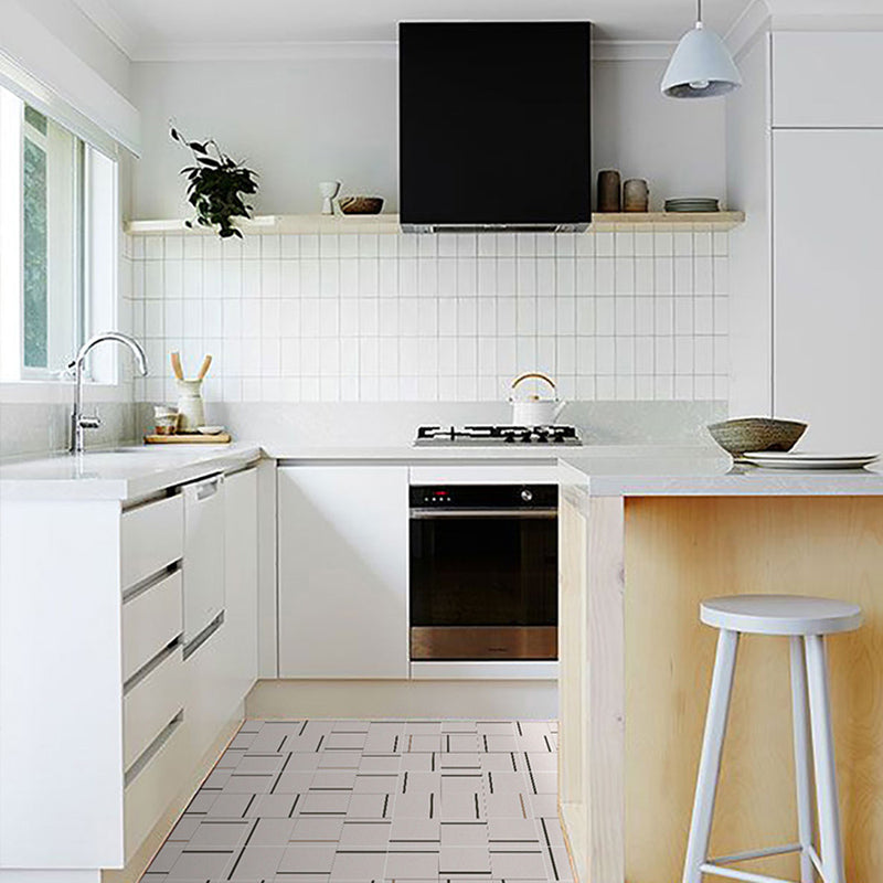 Lisslune | Square Indoor Vinyl Floor Peel and Stick Line Print Vinyl Floor