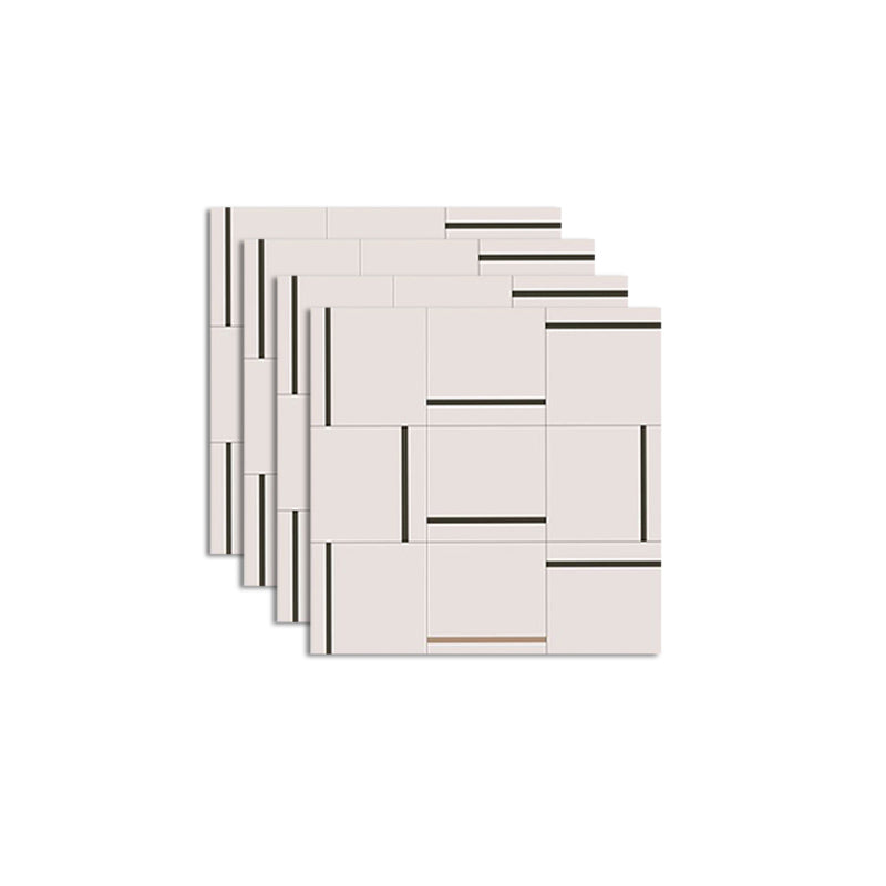 Lisslune | Square Indoor Vinyl Floor Peel and Stick Line Print Vinyl Floor