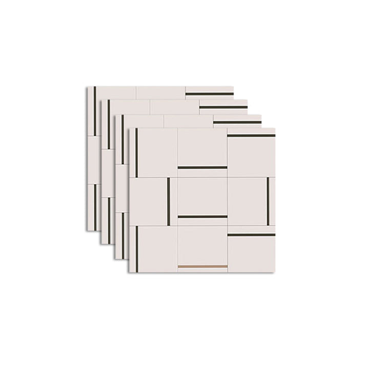 Lisslune | Square Indoor Vinyl Floor Peel and Stick Line Print Vinyl Floor