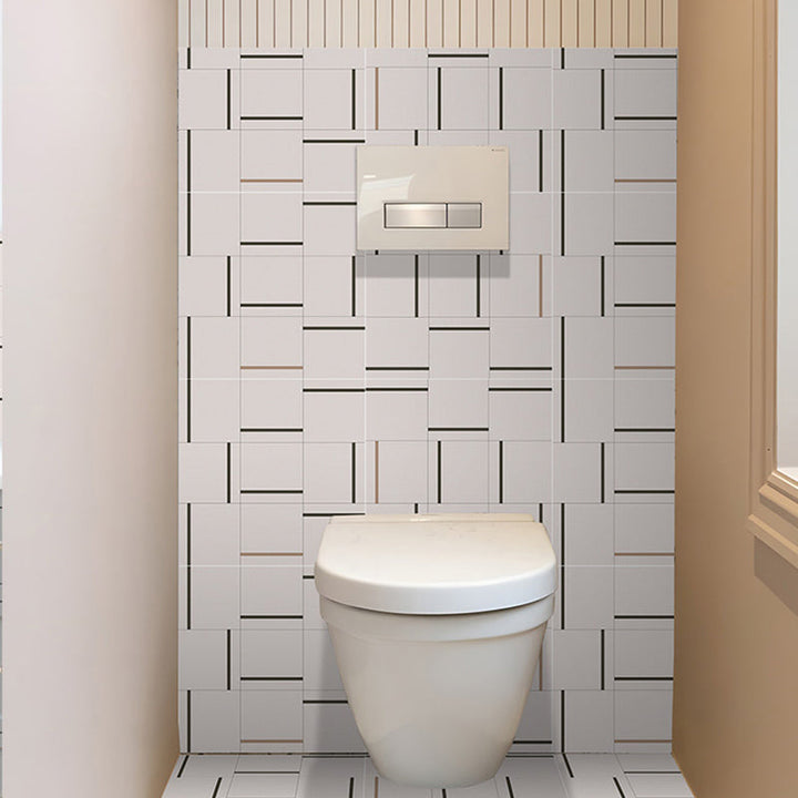 Lisslune | Square Indoor Vinyl Floor Peel and Stick Line Print Vinyl Floor