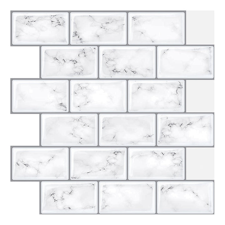 Lisslune | Simple Peel & Stick Tile Scratch-Resistant Plastic Peel and Stick Subway Tile for Shower