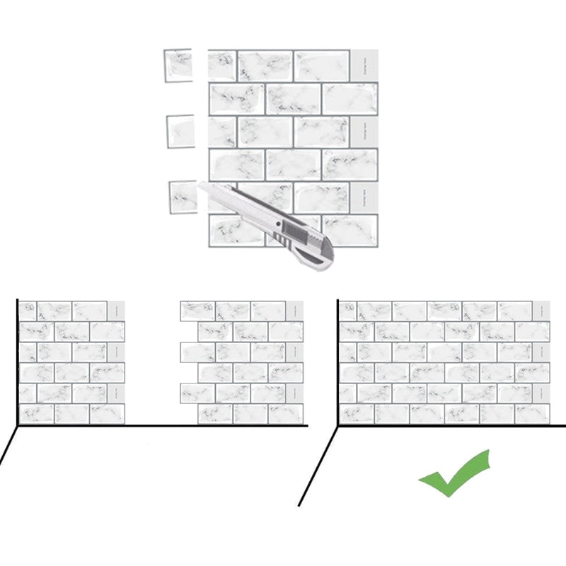 Lisslune | Simple Peel & Stick Tile Scratch-Resistant Plastic Peel and Stick Subway Tile for Shower