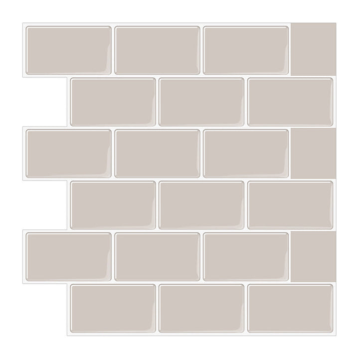Lisslune | Simple Peel & Stick Tile Scratch-Resistant Plastic Peel and Stick Subway Tile for Shower